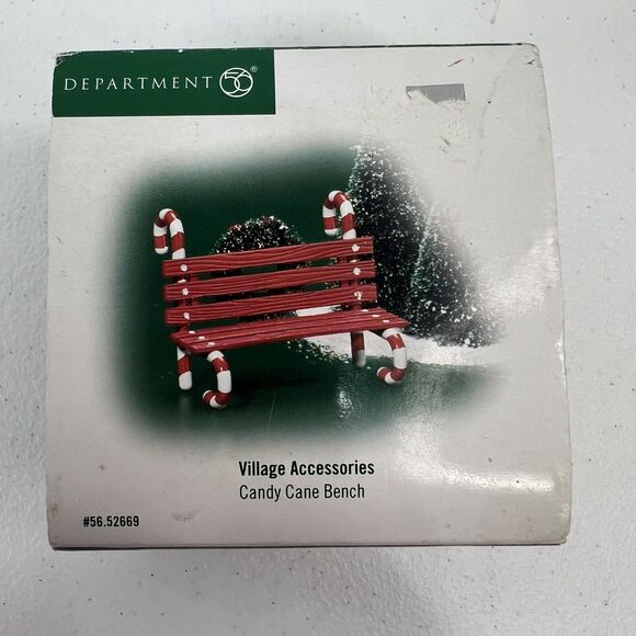 Department 56 Village Accessories Candy Cane Bench Christmas Village #56.52669 - Picture 5 of 7